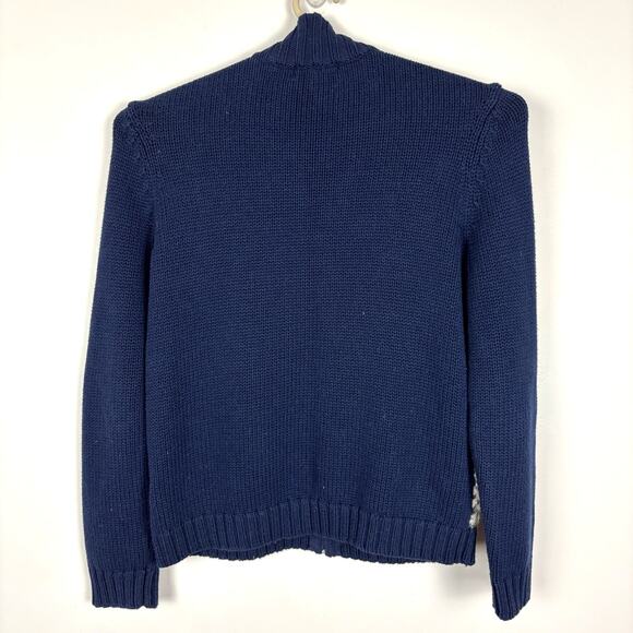 Eddie Bauer Full Zip Cardigan Sweater Large fair isle nordic holiday reindeer - Picture 2 of 8